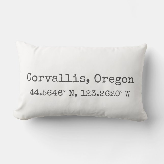 Corvallis, Oregon Coordinates Lumbar Pillow Lumbarkudde (Framsida)