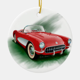 Corvette 1957 julgransprydnad keramik