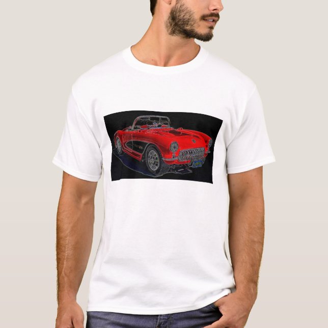Corvette 1957 tee shirt (Framsida)