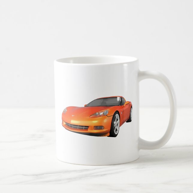 Corvette 2008: Sportbil: Orange fullföljande: Kaffemugg (Höger)