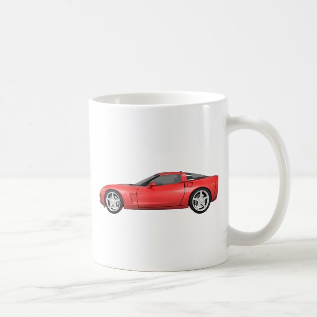 Corvette 2008: Sportbil: Rött fullföljande: Kaffemugg (Höger)