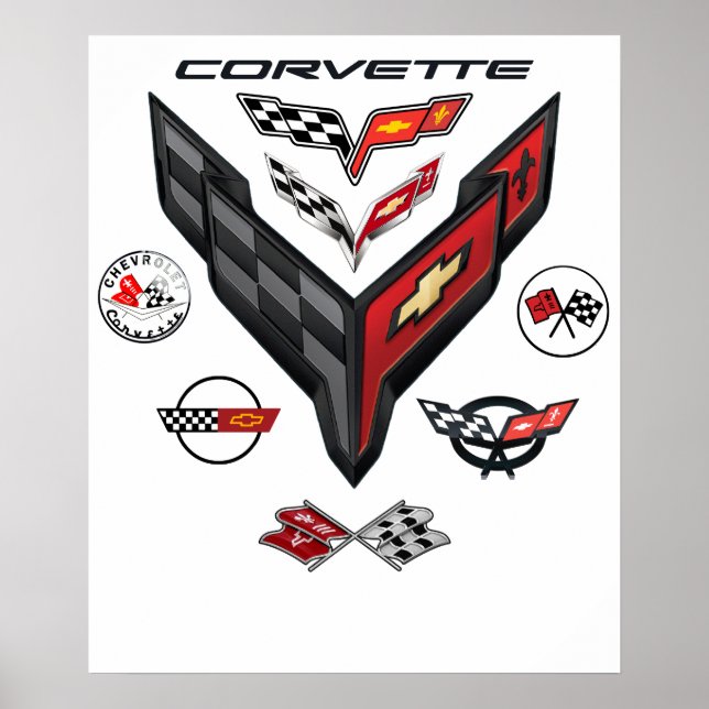 CORVETTE 8 GENERATIONER MÄRKE POSTER (Framsidan)