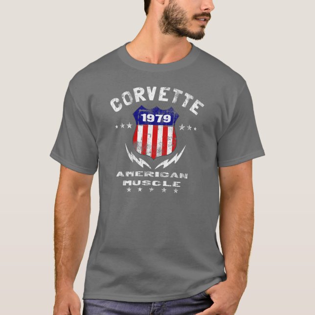 Corvette amerikanmuskel 1979 v3 tröja (Framsida)