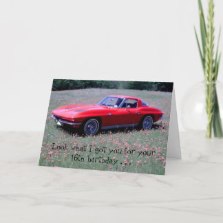 Corvette Birthday Card Kort