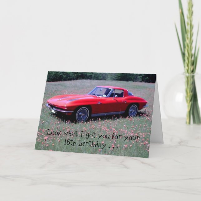 Corvette Birthday Card Kort (Framsida)