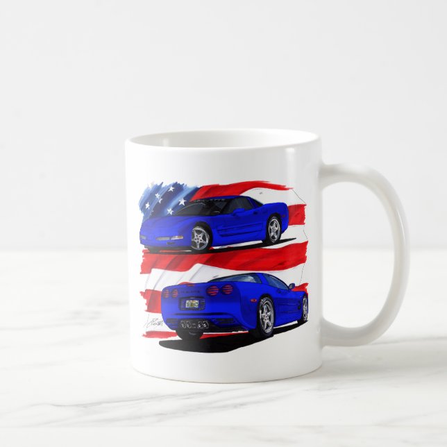 Corvette blåttbil 1999-04 kaffemugg (Höger)