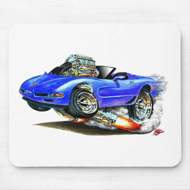 Corvette blåttcabriolet 1998-2004 musmatta (Framsidan)