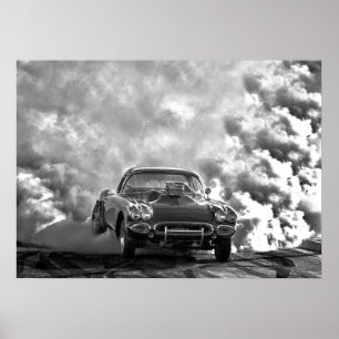 corvette brännskada 1958 ut poster