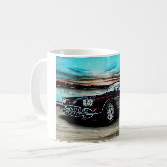 Corvette C1 mugg, svart körsbär Vette. Kaffemugg (Framsida vänster)