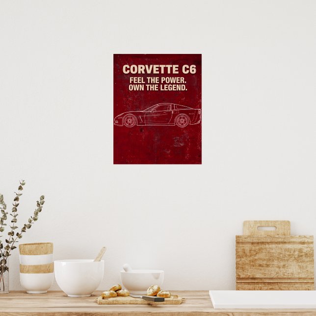 Corvette C6 Vintage Poster (Kök)