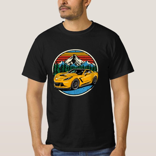 Corvette C7-bil T Shirt (Framsida)