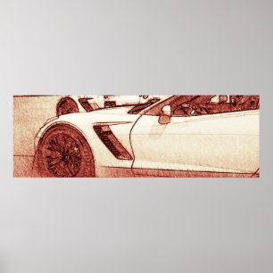 Corvette C7R Z06 skissar affischen Poster