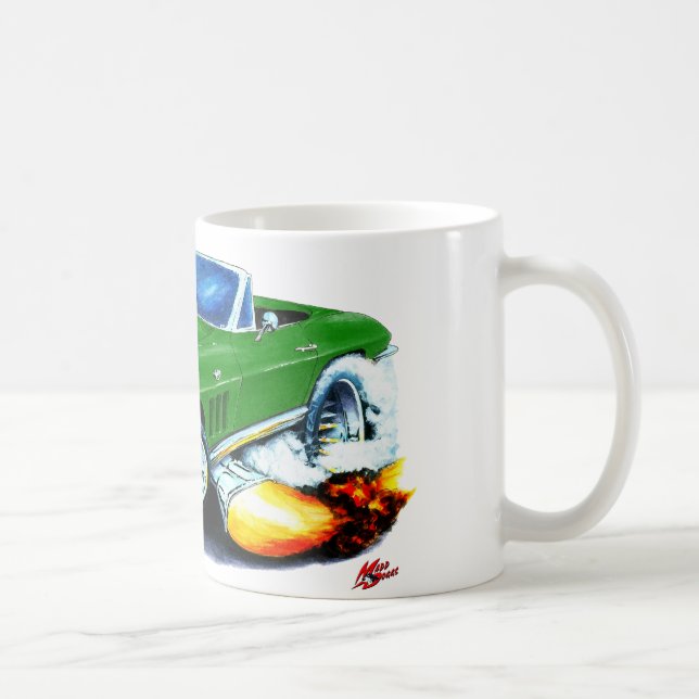 Corvette grön cabriolet 1965 kaffemugg (Höger)
