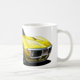 Corvette gul bil 1968-72 kaffemugg