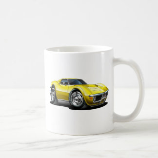 Corvette gul bil 1968-72 kaffemugg