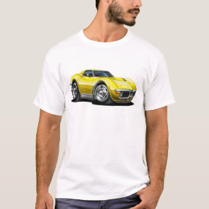 Corvette gul bil 1968-72 tee