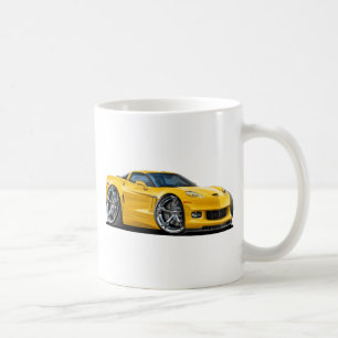 Corvette gul bil 2010-12 kaffemugg