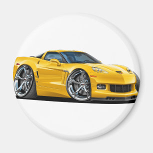 Corvette gul bil 2010-12 magnet