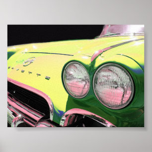 Corvette. "Härligt tryck för din vägg. ",
