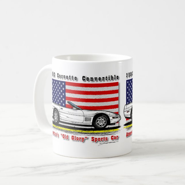 Corvette konvertibel kaffemugg 1992 (Framsida vänster)