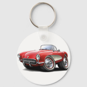 Corvette röd bil 1956-57 nyckelring