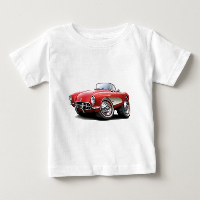 Corvette röd bil 1956-57 tee (Framsida)