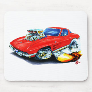 Corvette röd bil 1963-64 musmatta