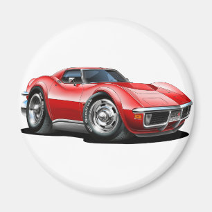 Corvette röd bil 1968-72 magnet