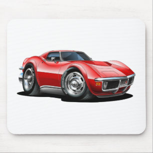 Corvette röd bil 1968-72 musmatta