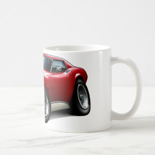 Corvette röd bil 1973-76 kaffemugg