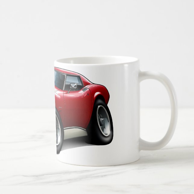 Corvette röd bil 1973-76 kaffemugg (Höger)