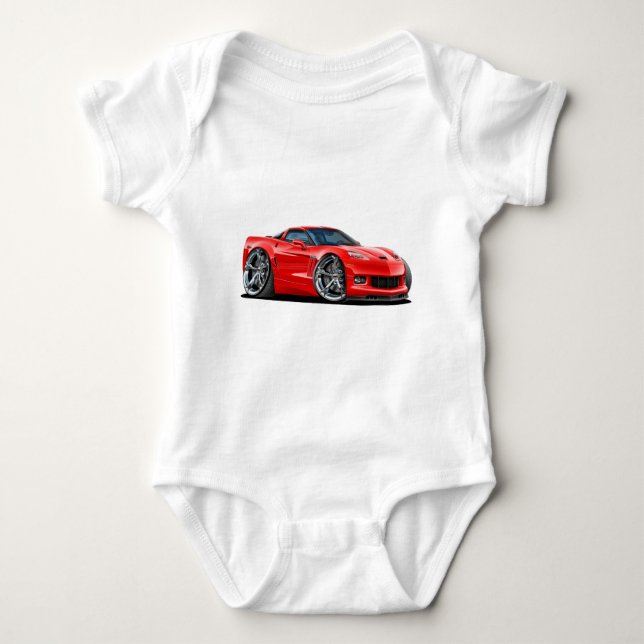 Corvette röd bil 2010-12 t-shirt (Framsida)