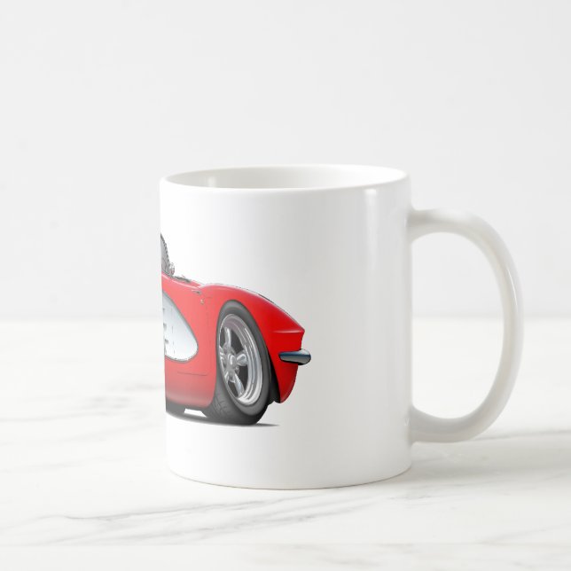 Corvette röd cabriolet 1961 kaffemugg (Höger)