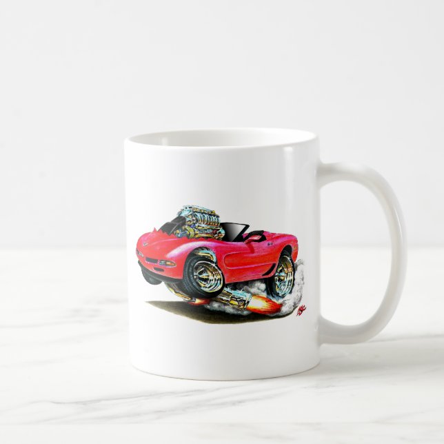 Corvette röd cabriolet 1998-2004 kaffemugg (Höger)