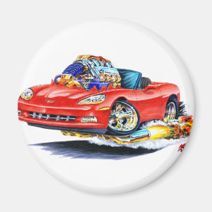 Corvette röd cabriolet 2005-10 magnet