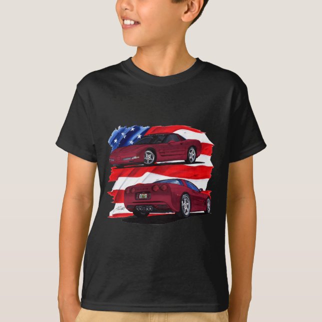 Corvette rödbrun bil 1999-04 tee (Framsida)