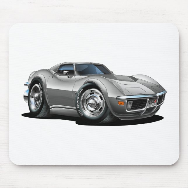 Corvette silverbil 1968-72 musmatta (Framsidan)