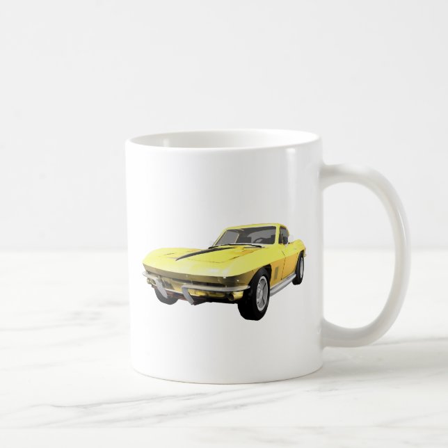 Corvette sportbil 1967: Gult fullföljande Kaffemugg (Höger)