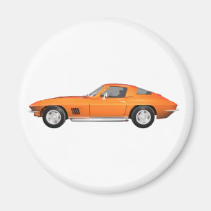 Corvette sportbil 1967: Orange fullföljande Magnet