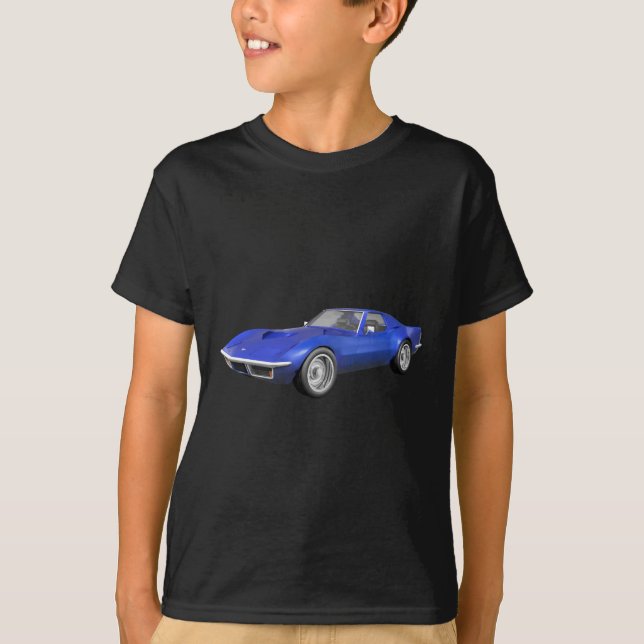 Corvette sportbil 1970: Blåttfullföljande Tee Shirt (Framsida)