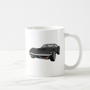 Corvette sportbil 1970: Svart fullföljande Kaffemugg