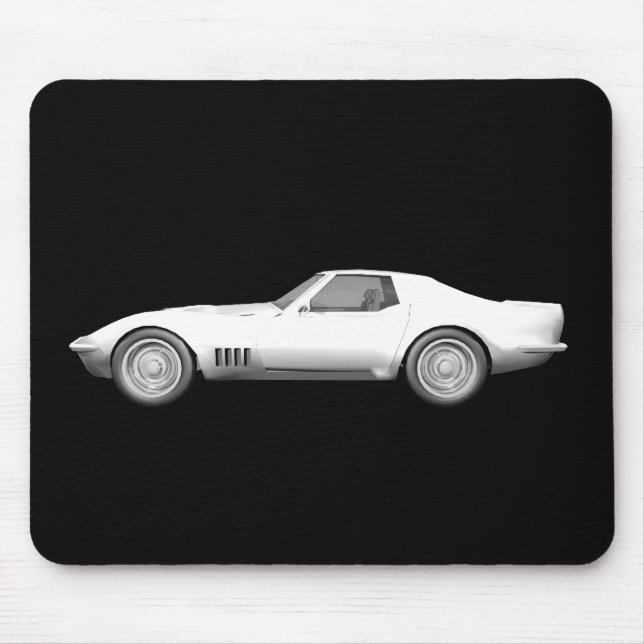 Corvette sportbil 1970: Vitfullföljande Musmatta (Framsidan)