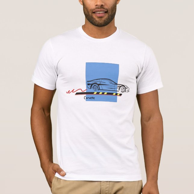 Corvette tävlings- T skjorta T-shirt (Framsida)