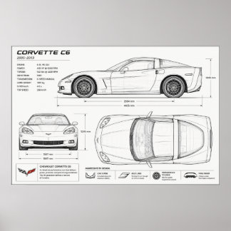 Corvette teknisk design poster