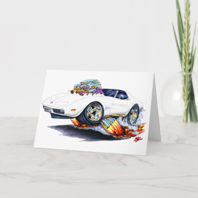 Corvette vitbil 1973-76 kort (Framsida)