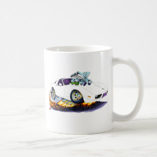 Corvette vitbil 1977-79 kaffemugg