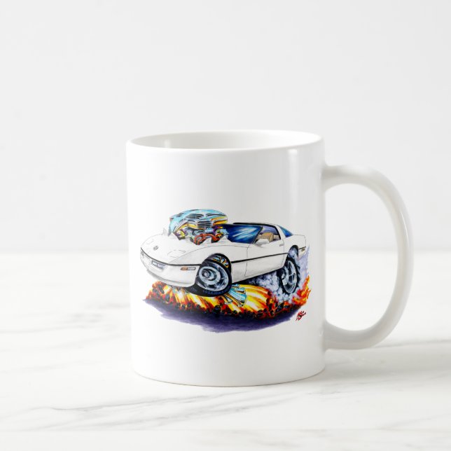 Corvette vitbil 1984-93 kaffemugg (Höger)