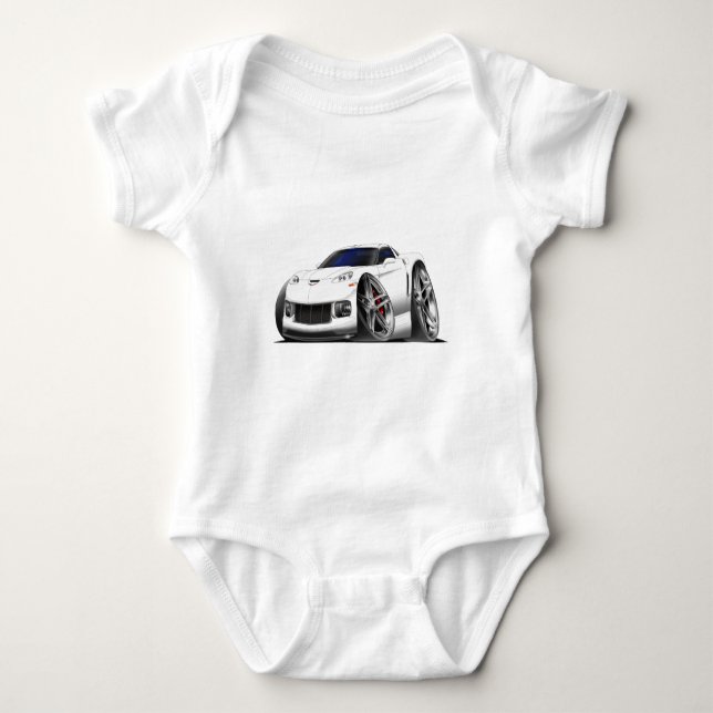 Corvette vitbil 2005-09 tee shirt (Framsida)
