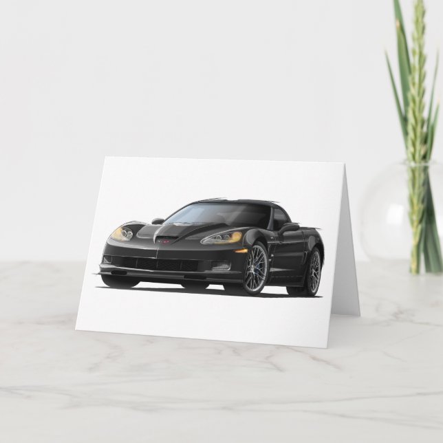 Corvette ZR1 Black Car Kort (Framsida)