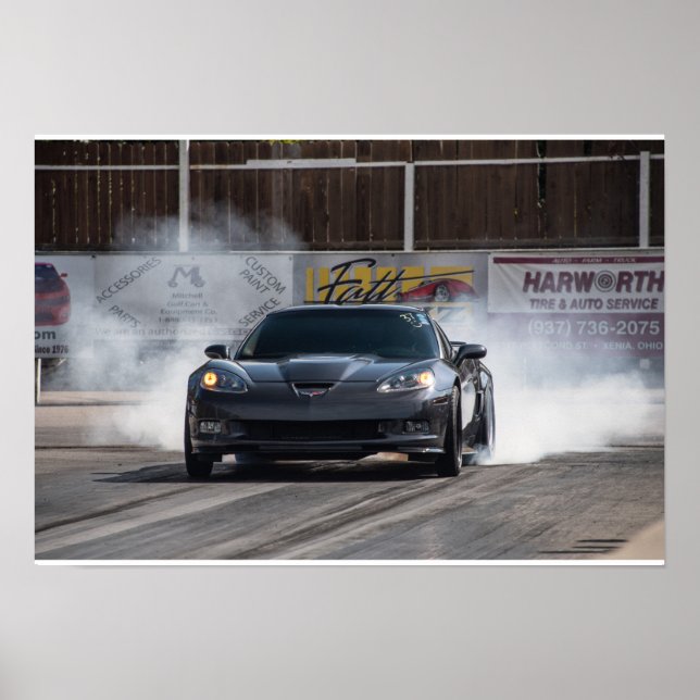 Corvette ZR1 Burnout Poster (Framsidan)